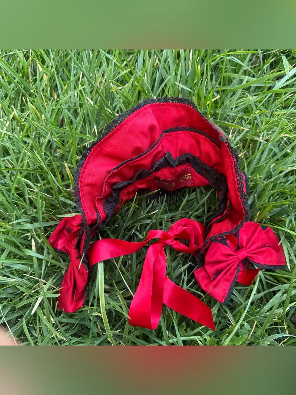 Bodyline EGL Gothic Lolita Jfashion Red & Black Beautiful Ribbon Bow Bonnet